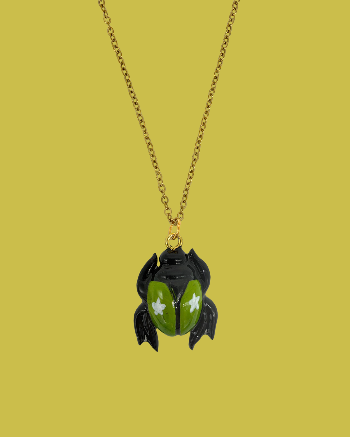 Sacred Scarab Pendant Necklace - Green