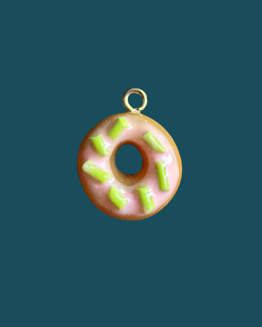 Green sprinkle donut charm