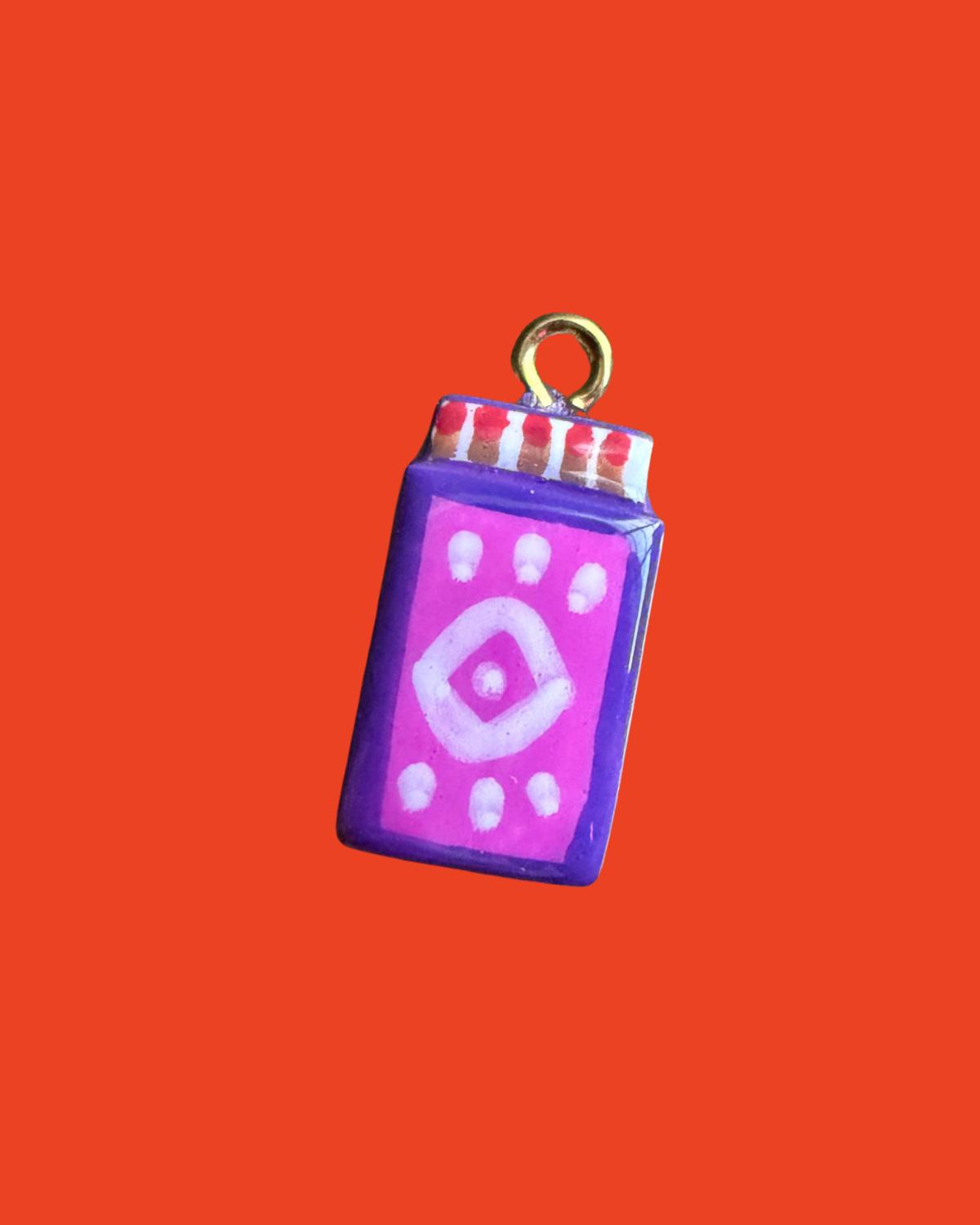 Purple matchbox charm
