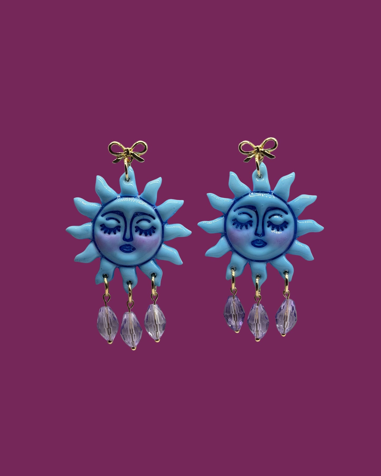 Solar Spell - Blue Sun Earrings