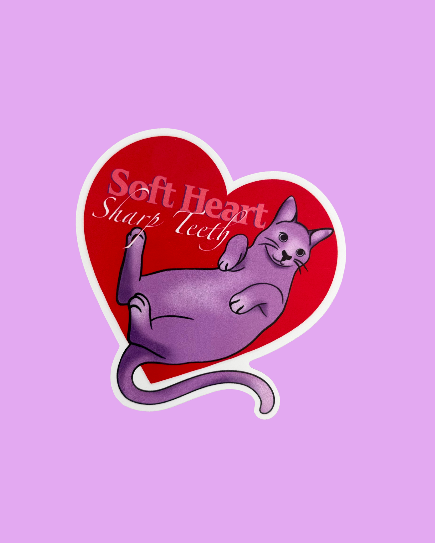 Soft Heart, Sharp Teeth Sticker