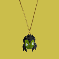 Sacred Scarab Pendant Necklace - Green