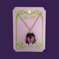 Sacred Scarab Pendant Necklace - Pink stripes