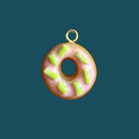 Green sprinkle donut charm