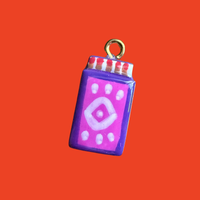 Purple matchbox charm