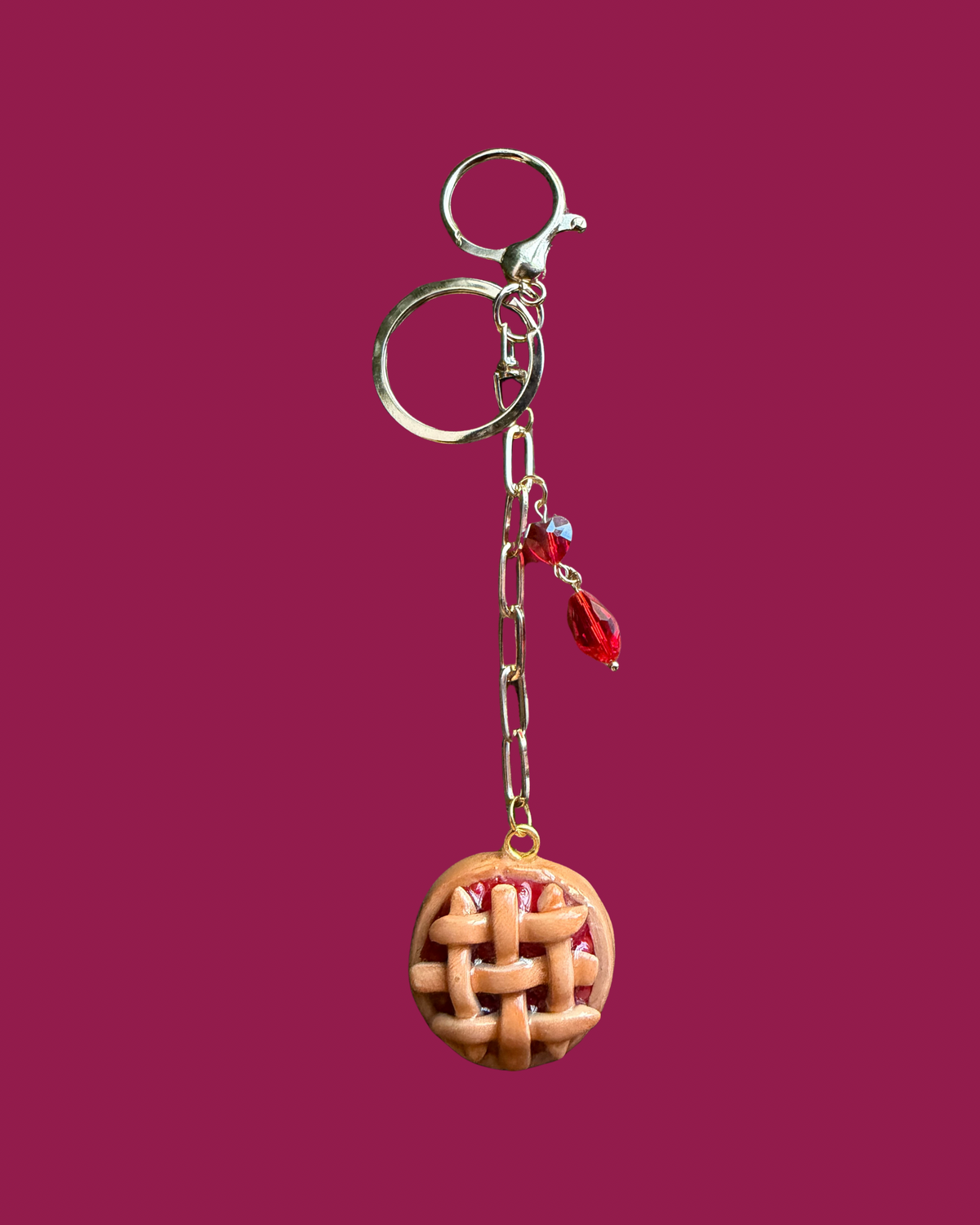 Cherry pie bag charm