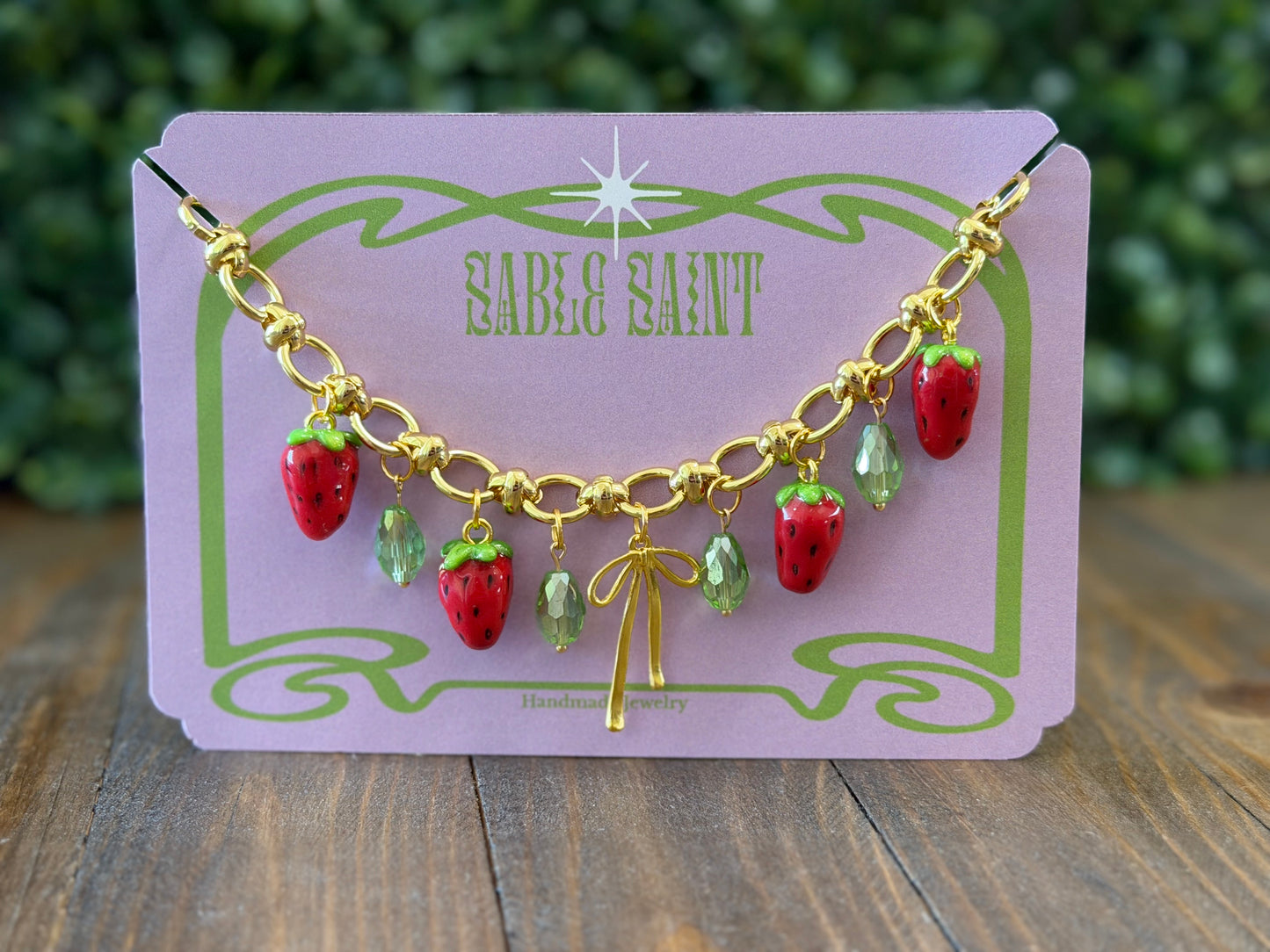 Strawberry Social Charm Necklace