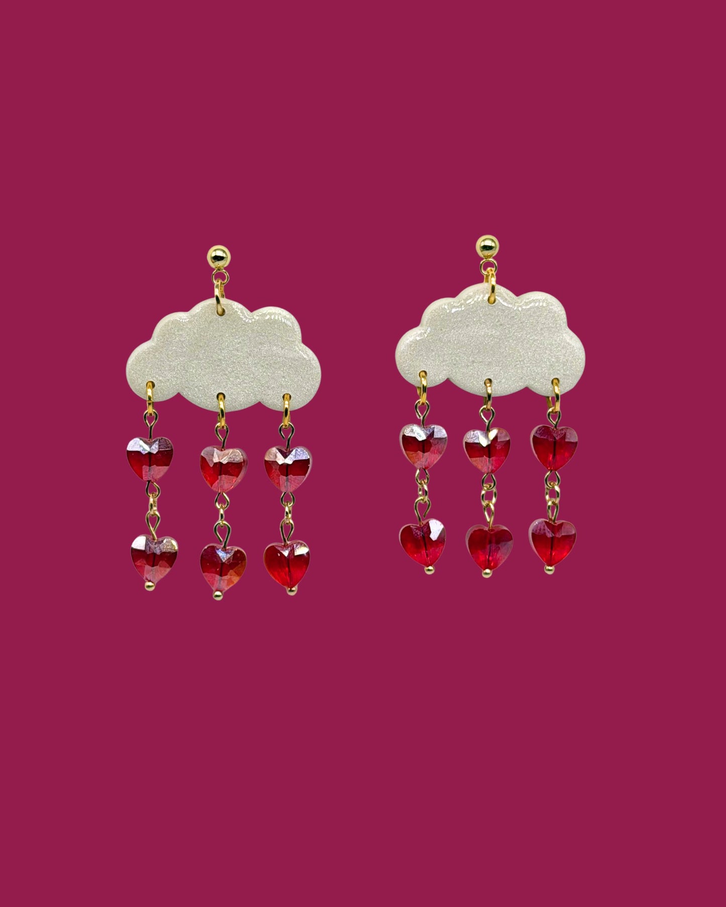 Emotional Forecast - Raining Heart Cloud Earrings